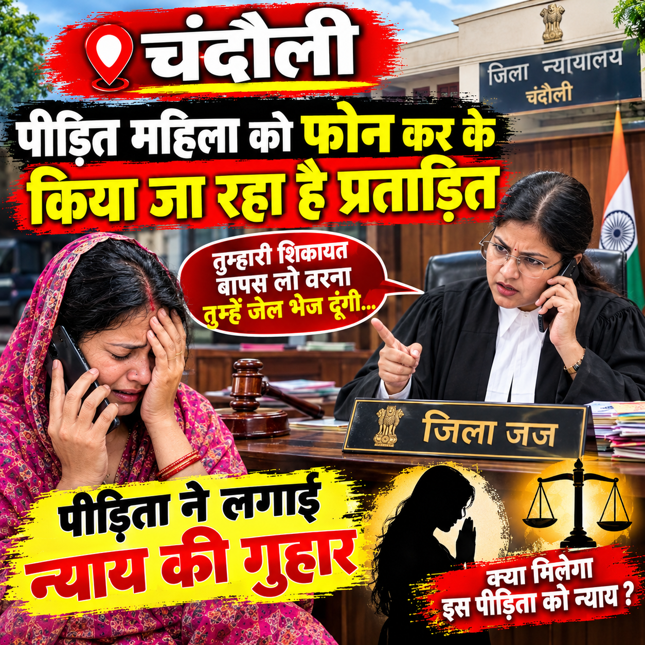 पारिवारिक विवाद में अनजान  महिला  ने पीड़ित महिला को फोन करके दिया धमकी